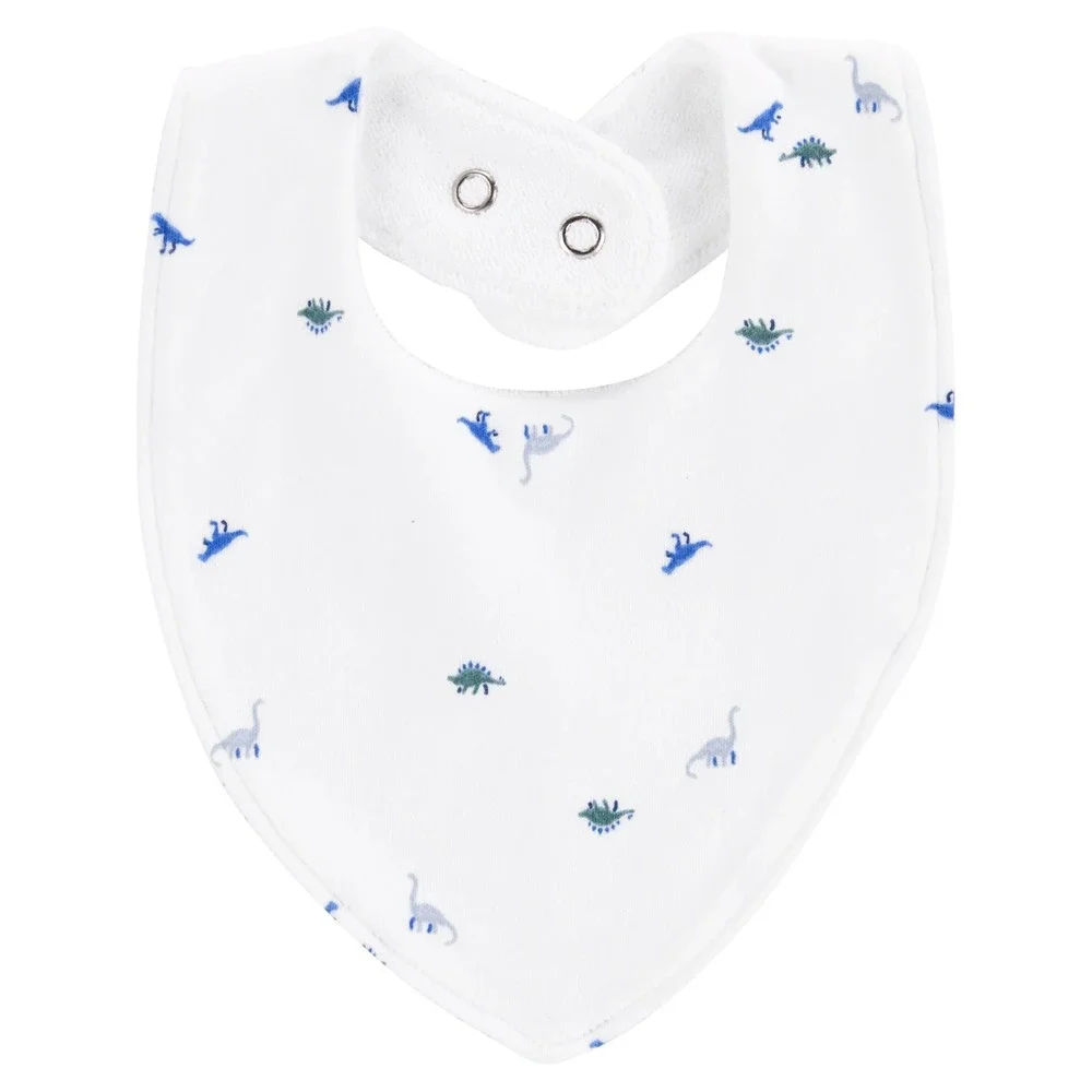 Carter's Child of Mine Baby Bandana Bibs Dinosaur 3-Pack‎ One Size Snap Closure